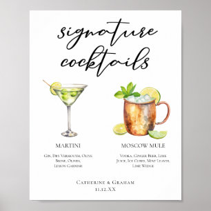 Poster Menu Cocktails de Assinatura Mule de Martini Mosco