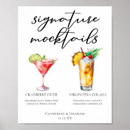 Poster Menu Cranberry Cutie Piña Colada Mocktail