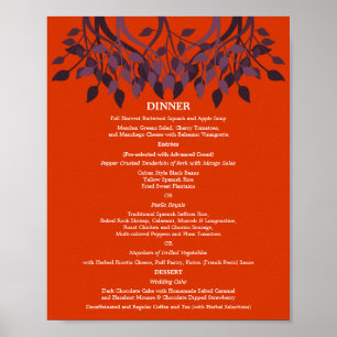 Póster menu da mesa de comensal 8 x 10 para quadro
