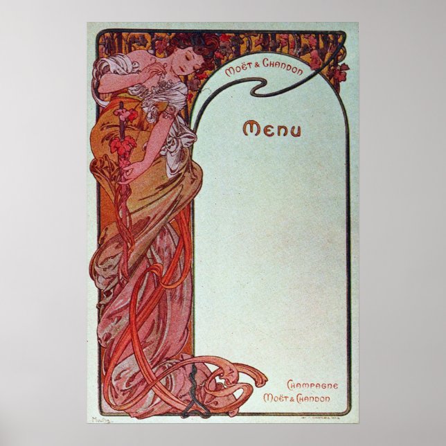 Póster Menu de Alphonse Mucha (Frente)