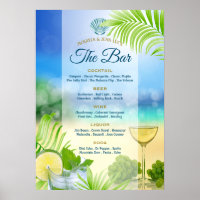 Menu de Bar Aberto do Mojito Wine na praia