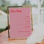 Poster Menu de Bar das Bebidas de Casamento com Trendênci<br><div class="desc">O bar está aberto! Chic Wedding Bar Menu Sign with retro inspirou tipografia e um toque de vintage - um menu de bebidas preto e branco moderno para o seu casamento ou qualquer outra celebração. Basta colocar no seu próprio menu de bebidas - todas as cores (fundo e cor do...</div>