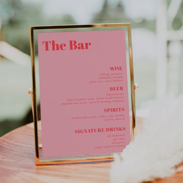 Poster Menu de Bar das Bebidas de Casamento com Trendênci (Criador carregado)