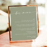 Poster Menu de Bar de Casamento Minimalista, Sinal de Men<br><div class="desc">Este belo símbolo de menu de bebidas apresenta uma elegância minimalista maravilhosamente moderna a ser mostrada no seu casamento ou evento especial. Edite facilmente a maioria dos textos para corresponder ao seu estilo. As cores de texto e de fundo são totalmente editáveis —> clique no botão "Personalizar mais" para editar!...</div>