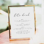 Poster Menu de Bar de Drink de Vamos Moderno de Caligrafi<br><div class="desc">Este poster de menu de bar apresenta uma fonte elegante de script e um layout minimalista moderno. A combinação simples de cores preto e branco faz dela a adição perfeita a qualquer evento. Use este menu para sua recepção de casamento, chá de panela, festa de aposentadoria, etc. Edite o texto...</div>