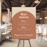 Poster Menu de Bar Formal Minimalista do Terracotta<br><div class="desc">Este poster de bar de de casamento formal minimalista de terracota é perfeito para um casamento rústico. O design apresenta uma bela fonte para embelezar o seu evento.</div>