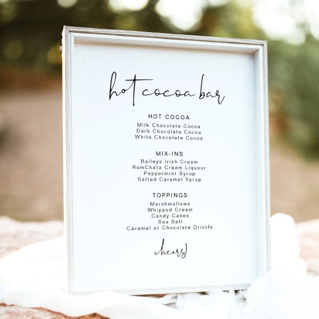 Poster Menu de Bar Mínimo de Cacau Quente ADELLA Edgy (Criador carregado)