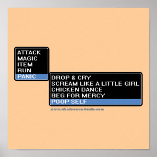 Póster Menu de Batalha RPG de 8 Bits