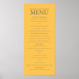 Poster Menu de Casamento Amarelo Daffodil de 4" x 9"