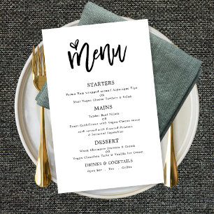Poster Menu de Casamento Apenas do Texto do Script Trendy