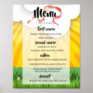 Poster Menu de Casamento do Festival Russo Moderno