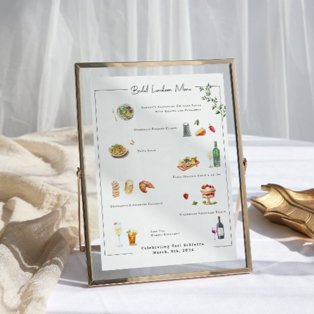 Poster Menu de Casamento Personalizado Ilustrado (Criador carregado)