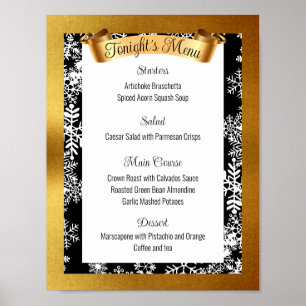 Poster Menu de catering da festa de janto de Natal em our