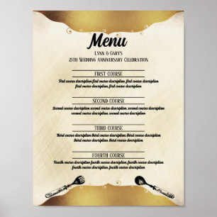 Poster menu de catering do evento do tipo vintage fork sp