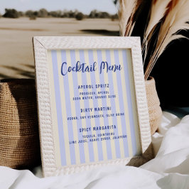Poster Menu de Cocktail de Despedida de Solteira com List