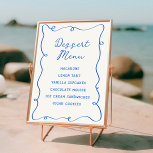 Poster Menu de deserto de quadro azul desenhado à mão