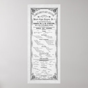 Poster MENU DE JANTAR para BOMBEIROS 1856