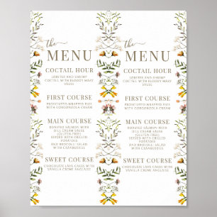 Poster Menu de Janto de Flores Selvagens de Queda Downloa