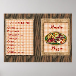 Poster Menu de Preços de Pizza