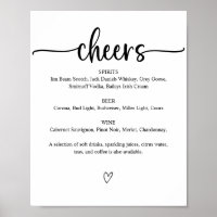 Menu de Sinal de Bar de Casamento de saudações Imp