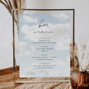Poster Menu do Bar Cloud 9 do Tema da Nuvem 9