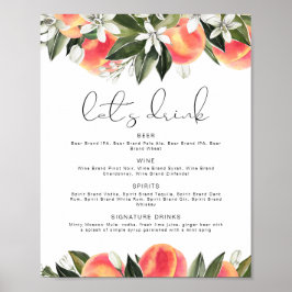 Poster Menu do Bar de Bebidas SAVANNAH Pêssego