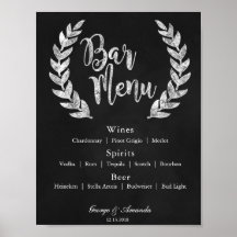 Menu do Bar Wreath do Quadro