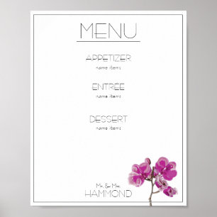 Poster Menu do Orchid Rosa