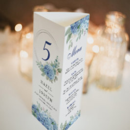 Poster Menu drangea trifold azul SINI