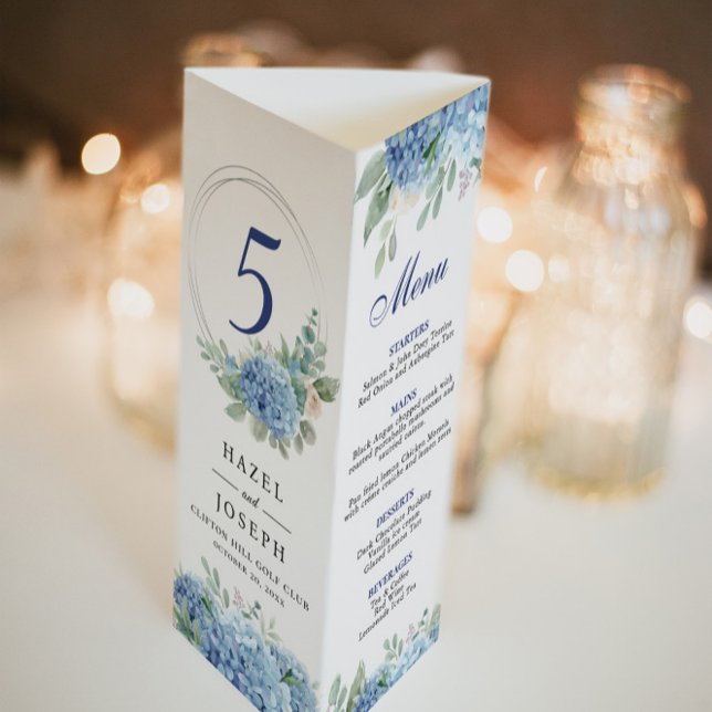 Poster Menu drangea trifold azul SINI (Criador carregado)