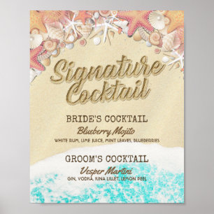 Poster Menu Drink Signature Summer Beach Starfish
