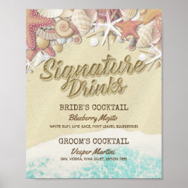 Poster Menu Drink Signature Summer Beach Starfish