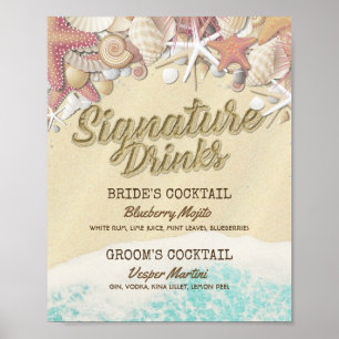 Poster Menu Drink Signature Summer Beach Starfish