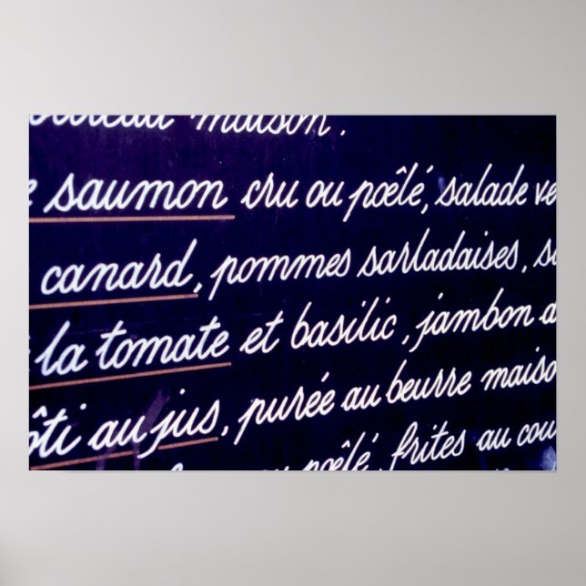 Póster Menu francês (Frente)