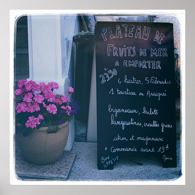 Poster Menu francês do quadro chalkboard (Frente)