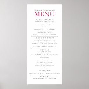 Poster Menu Inuendo Colorido de 4" x 9"