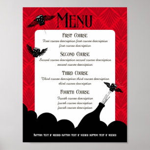 Poster menu janto de catering do chef de comida
