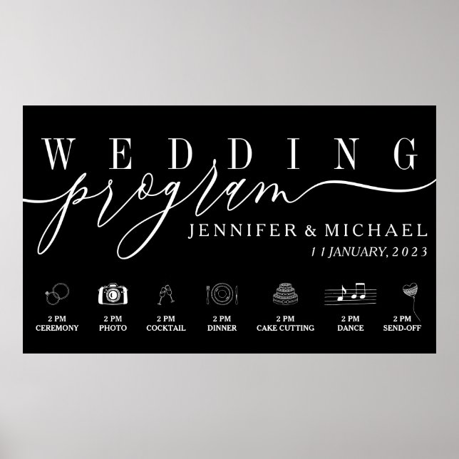 Poster Menu Linha do tempo de ícones personalizados do Pr (Frente)
