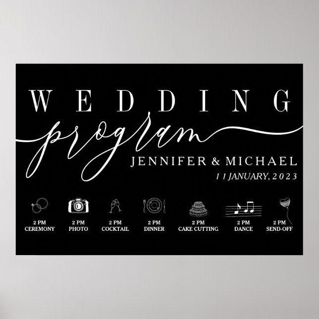 Poster Menu Linha do tempo de ícones personalizados do Pr (Frente)