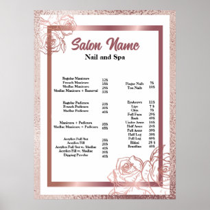 Poster Menu Lista de Preços de Salão de Linhagens