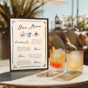 Poster Menu Naval Desenhado à Mão Caprichoso