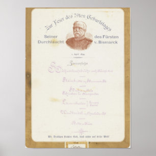 Poster Menu no príncipe von Bismarcks