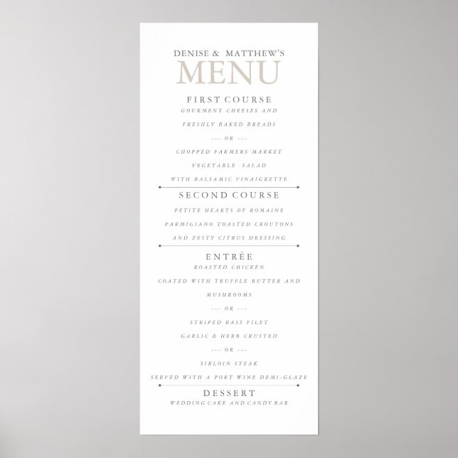 Poster Menu Perfeitamente Pálido de 4" x 9" (Frente)