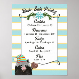 Poster Menu personalizado de feriado de venda de assar de