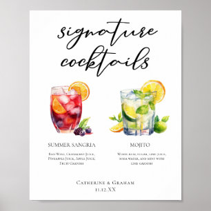 Poster Menu Personalizado Sangria Mojito Signature Cockta