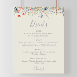 Poster Menu Radiant Multicolor Wildflower