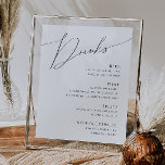 Poster Menu Relógios de Script Minimalista Whimsical<br><div class="desc">Este mimado e minimalista poster de casamento é perfeito para o seu clássico e simples casamento de feiticeiros moderno e preto. A design apresenta uma caligrafia elegante, delicada e romântica escrita à mão com tipografia formal do chique. O olhar vai correr bem em qualquer época de casamento: primavera, verão, outono...</div>