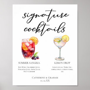 Poster Menu Sangria Lemon Drop Signature