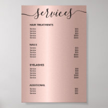 Menu Serviço Lista de Preços Stylist do Cabelo Dou
