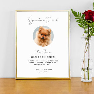 Poster Menu Signature Drink Pet Dog Foto de Casamento Pet